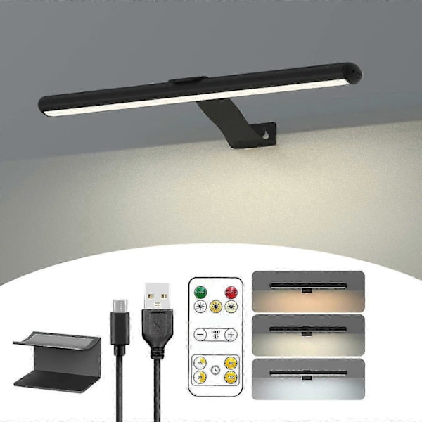 Trådlös Tavellampa Uppladdningsbar med Fjärrkontroll, 300LM Konst Batteri Display Lampa, 3 Lägen Magnetisk Vägglampa