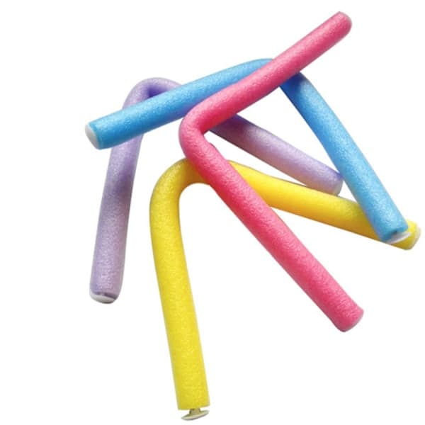 10-pack skumrullar, hårrullar, böjbara stylinghårrullar blandade färger 24*1.4cm multicolor