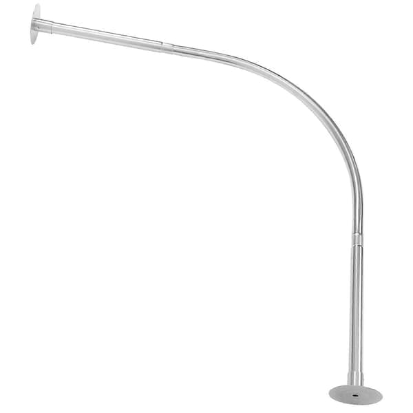 Böjd duschdraperistång justerbar längd badrumstillbehör silver 95.00X95.00X2.50CM väggmonterbar 1-pack