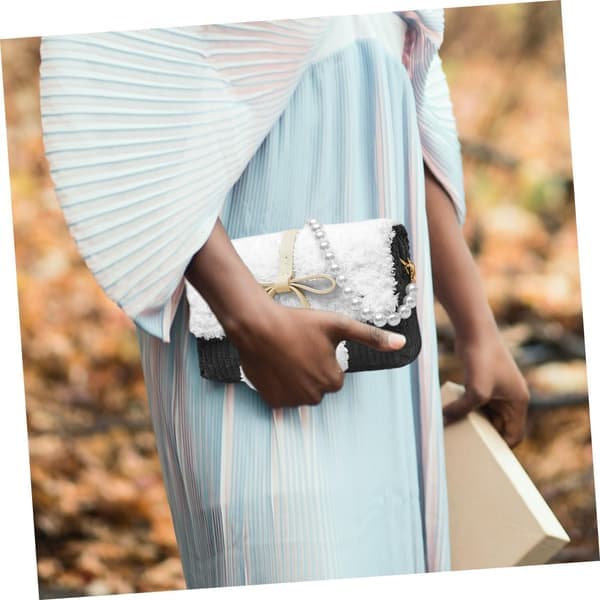 DIY Crossbody Bag Making Kit med svarte vevde perlematerialer