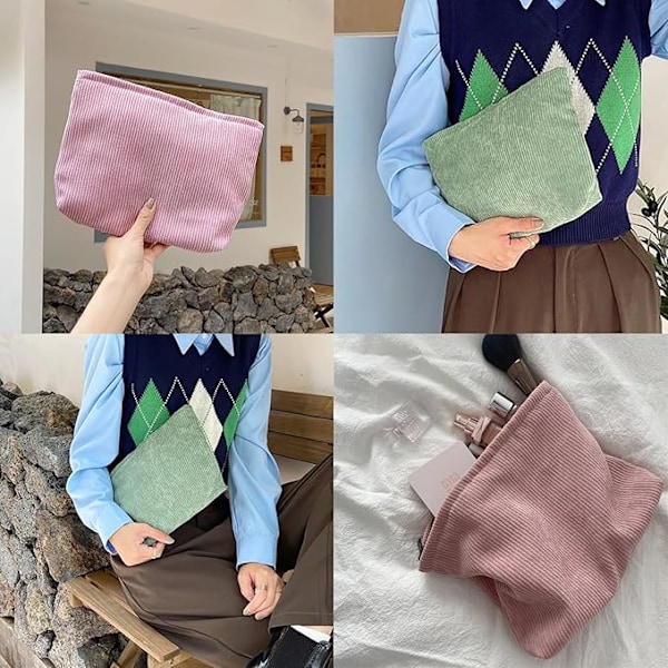 2 stk. Toilettaske til kvinder, Makeuptaske, Makeuptaske, Rejsetoilettaske, Rejsetoilettaske, Lille toilettaske til kvinder og piger, 26 * 18 cm