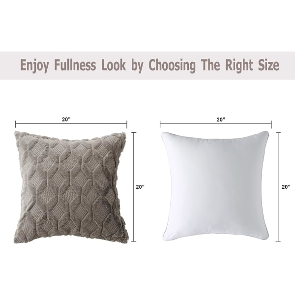 2-pack konstgjord ull kuddfodral 18x18 tum dekorativt lantgårdssammet Boho kuddfodral, beige