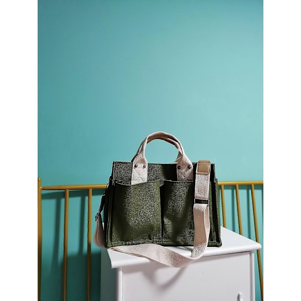 Damväskor handväskor canvasväska crossbody väska Army green