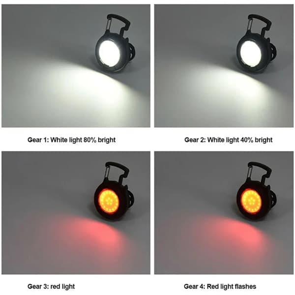 Bærbar COB Nøglering Lommelygte LED Mini Arbejdslys