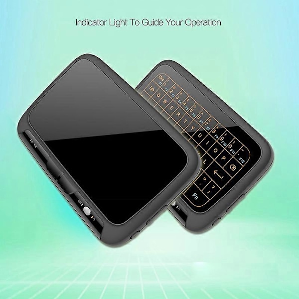 H18 Mini Fuld Touchskærm 2.4GHz Air Mouse Touchpad Baggrundslys Trådløst Tastatur til Smart TV JIKAIX