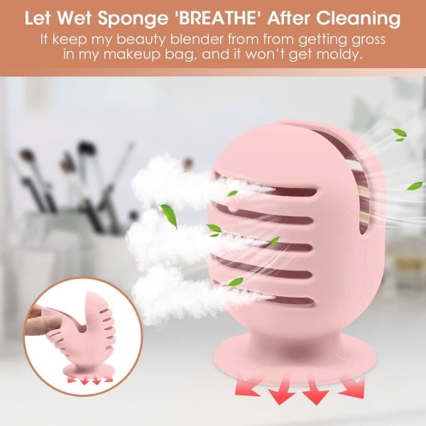 rush Svampeholder, Silikone Makeupbørste Beskyttelsespose Rejse Blender Suge Tørrestativ, Magnetisk Makeupbørste Etui Organizer 2brush+2sponge