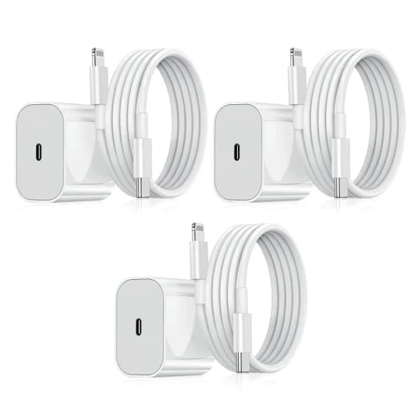 Snabbladdare 20W för Apple-enheter, USB-strömadapter med 2m kabel, Lightning-kontakt, Apple-gränssnitt 3st Apple-gränssnitt 3st Apple Interface 3pc