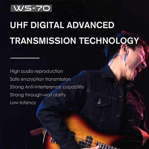 SWIFF WS-70 Gitar Sender Mottaker Mini Digitalt Trådløst System Multifunksjonelt Gitarsystem f