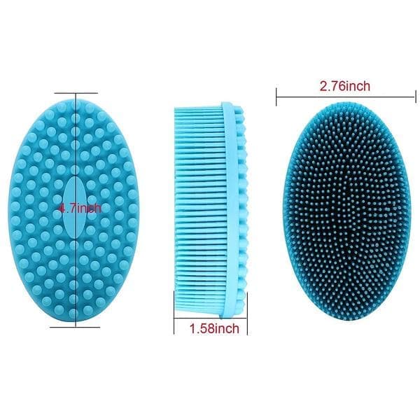 JamY Home Silikon Kroppsskrubb Exfolierande Badkroppsborste för Dusch 2-pack Rosa+blå
