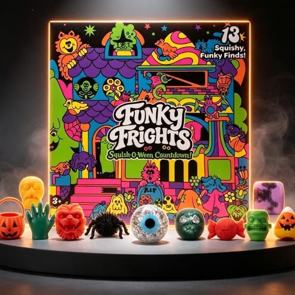 Halloween Funky Frights Squish-O-Ween Nedtellingssett (Squishy Blind Box)