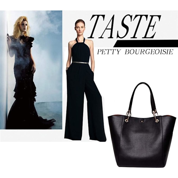 Store damehåndtasker, dametaske, PU læder crossbody taske, dame mode shopper taske til shopping, fest, rejser, arbejde Negro