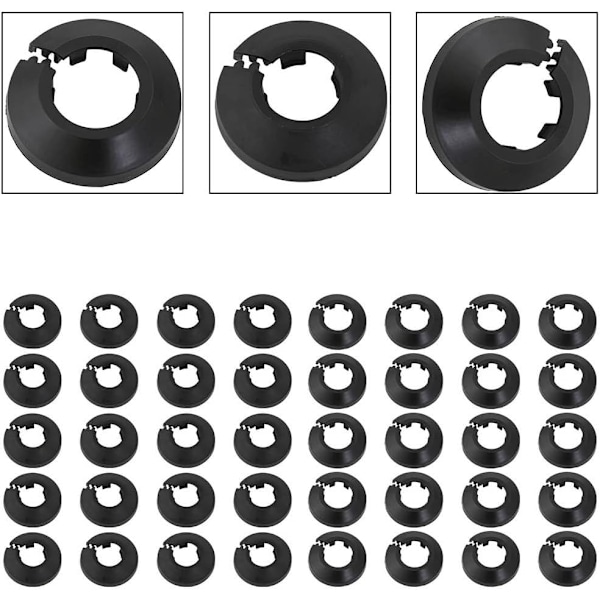 10 stk. dekorative dæksler, flange vandrørsdæksler, plastdækplade krave afløbsledningsbeskytter radiator (til 20 mm)