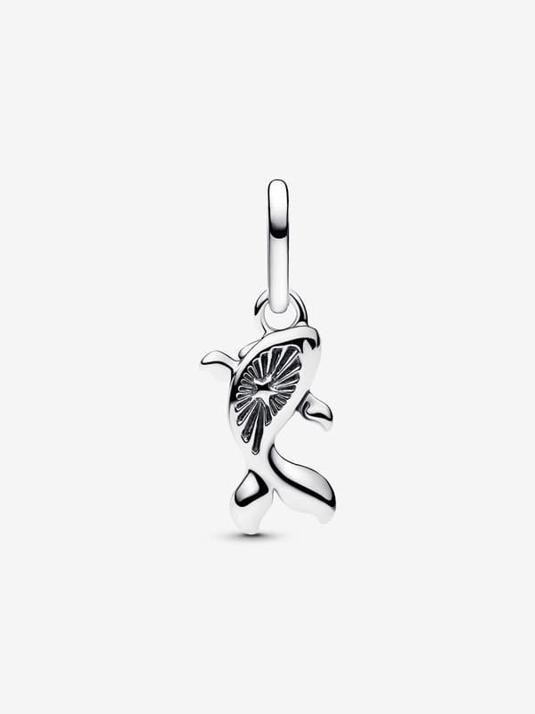 - Punainen Murano-lasi Koi-kala Mini Dangle -koru - Sterlinghopea