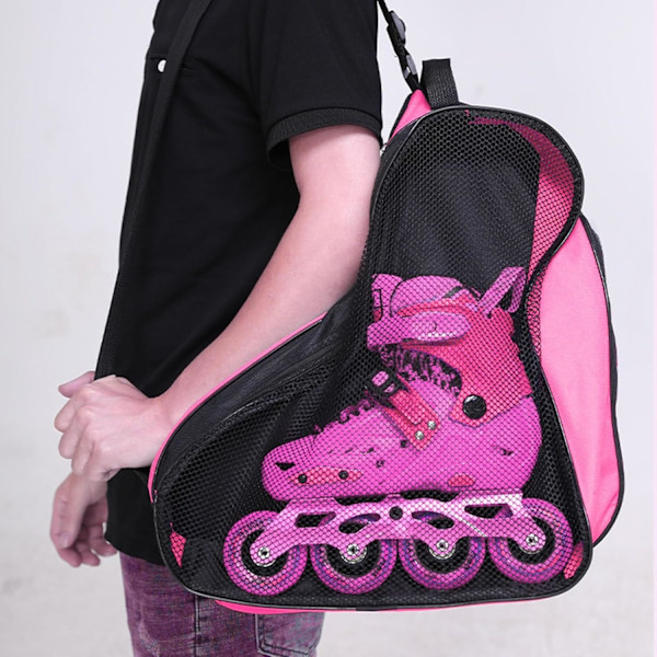 Skatebag, Unisex Pustende Bæreveske, Justerbar Skulderstropp, Oppbevaringsveske, Skatetilbehør, Rosa