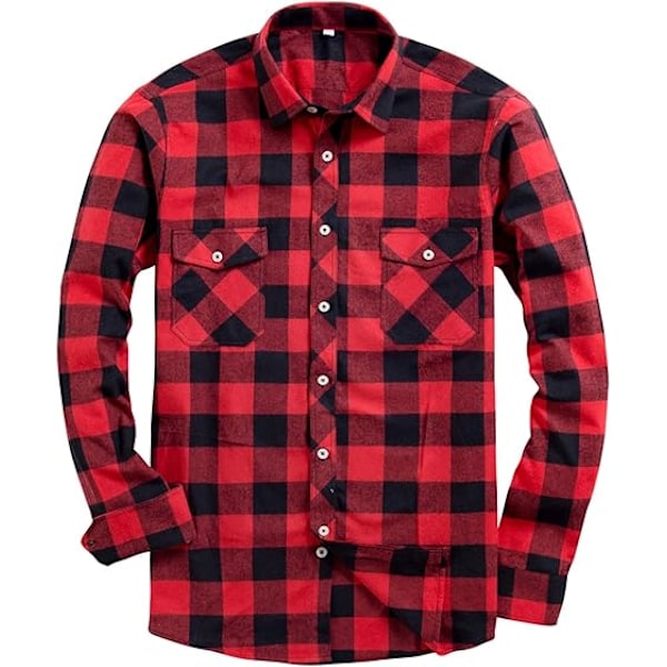 Flannel Skjorte Ternet Skjorte til Mænd Plaid Skjorte Bomuld Lumberjack Regular Fit Herre Langærmet