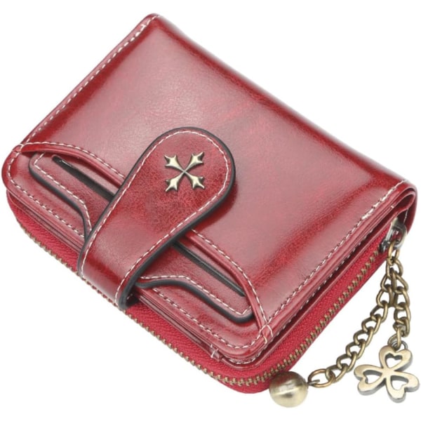 Goth Purse Vintage svart plånbok för kvinnor Dark Academia Estetisk plånbok Liten plånbok Söt plånbok PU-läderplånbok (svart, liten) Red