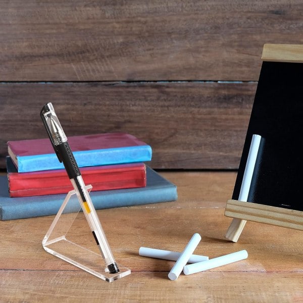 2 stk. Akryl Penholder Display Stand, Transparent Makeup Børsteholder Organizer Klar Pen Stand Pensel Tørrestativ til Hjem Skole Kontor