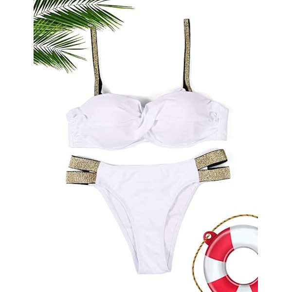 Baddräkter för kvinnor Push Up Vadderade Bikini Set Låg Midja Badkläder Tvådelad Baddräkt Simdräkt