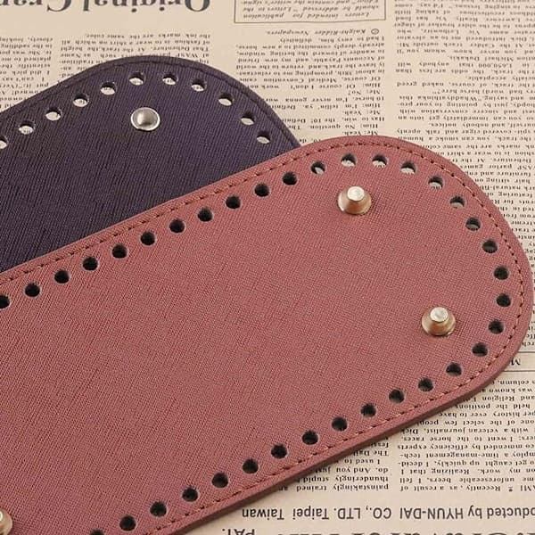 Virka Väska Bas 4 Delar Oval PU Läder 22x10 Cm Virkad Oval PU Väska Bas Med Hål DIY Tillbehör för Virkade Väskor Handväskor Axelväskor