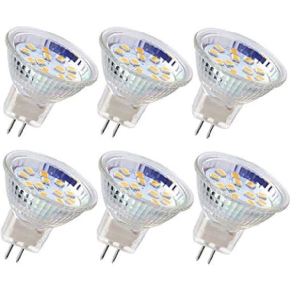 6 st Mr11 LED-lampor Gu4 Spotlight 3w 18leds Halogen 20w Ej dimbar Motsvarande 12v Ac/dc (kall vit)