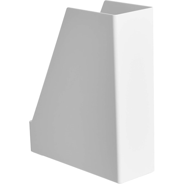 Rektangulär Plastorganisatör - Tidskriftssamlare, Vit, 2-pack