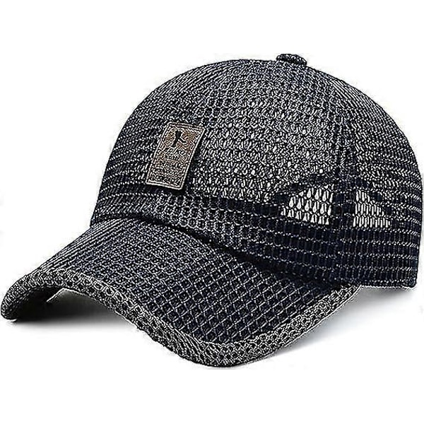 Unisex Åndbar Fuld Mesh Hat, Hurtigtørrende Løbehat, Sommer Mesh Baseball Cap Justerbar Kølende Vandsportshat Blue