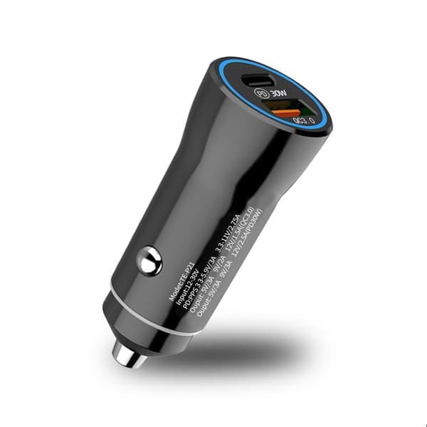 Hurtig biloplader til iPhone 17 / iPhone 17 AIR / iPhone 17 PRO / iPhone 17 PRO MAX - Cigartænderstik USB USBC Phonillico®_Særlige gaver