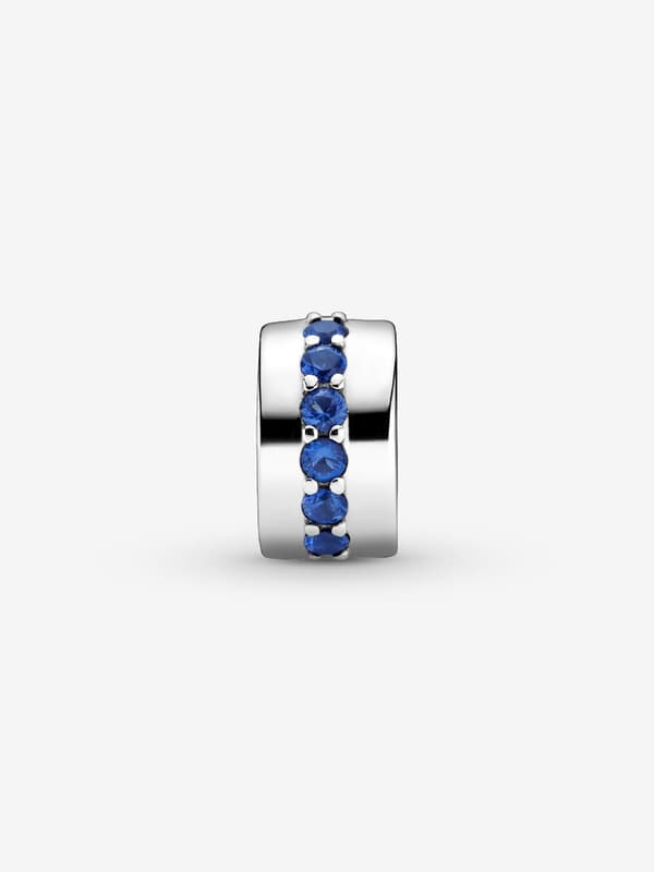 - Blå gnistrande klämcharm - Sterling silver