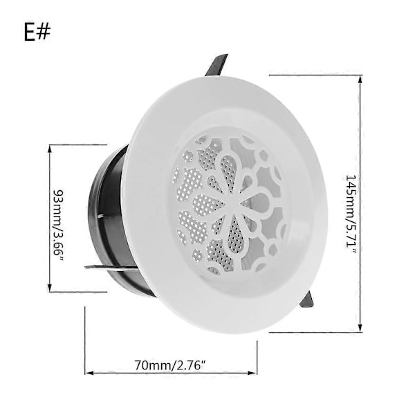 Luftventil Utsugsventil Gitter Rund Diffusor Kanal Ventilation Lock 100mm Carved fancy