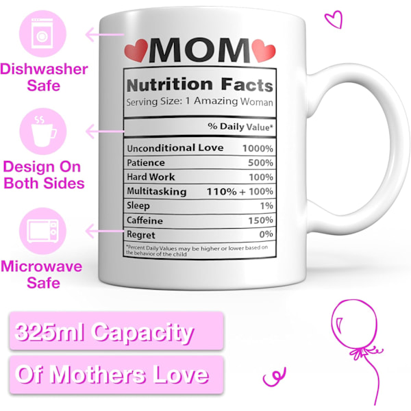 Lätt Höst Mamma Mugg Mors Dag Presenter Från Dotter - Julstrumpa Fyllning Idéer För Världens Bästa Mamma - Unik 325ml Keramisk Kopp
