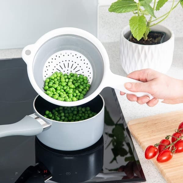 Sammenleggbart dørslag med håndtak, hvit og grå, 34 x 20 x 3 cm