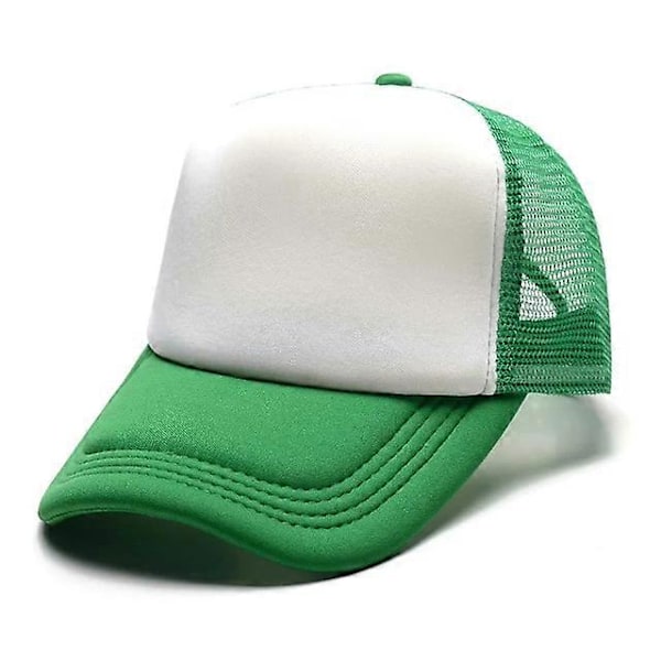 Tilpasset DIY Logo Trykk Mesh Trucker Caps Unisex Caps Casual Ensfarget Baseball Caps Justerbare Snapback Hatter For menn Menn Trucker Caps Kostymehatter green