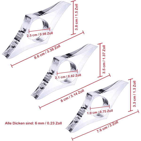 4 Stykker 3 Størrelser Tommelfinger Transparent Side Markør Bogholder Usædvanlig