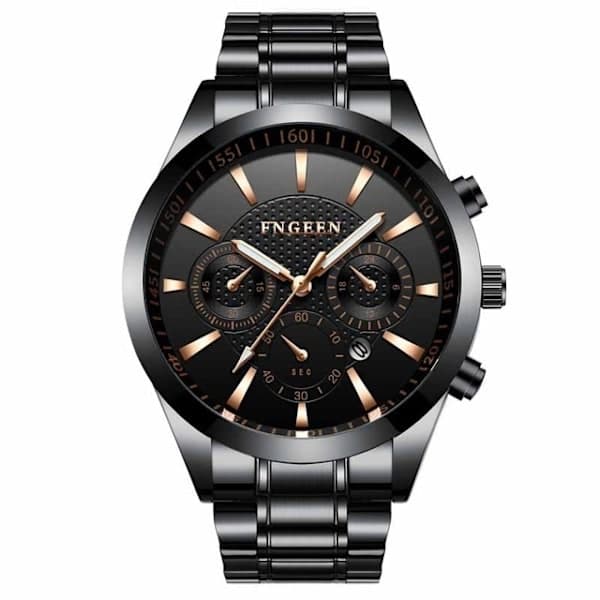 FNGEEN Armbåndsur Stål Sort/Sort