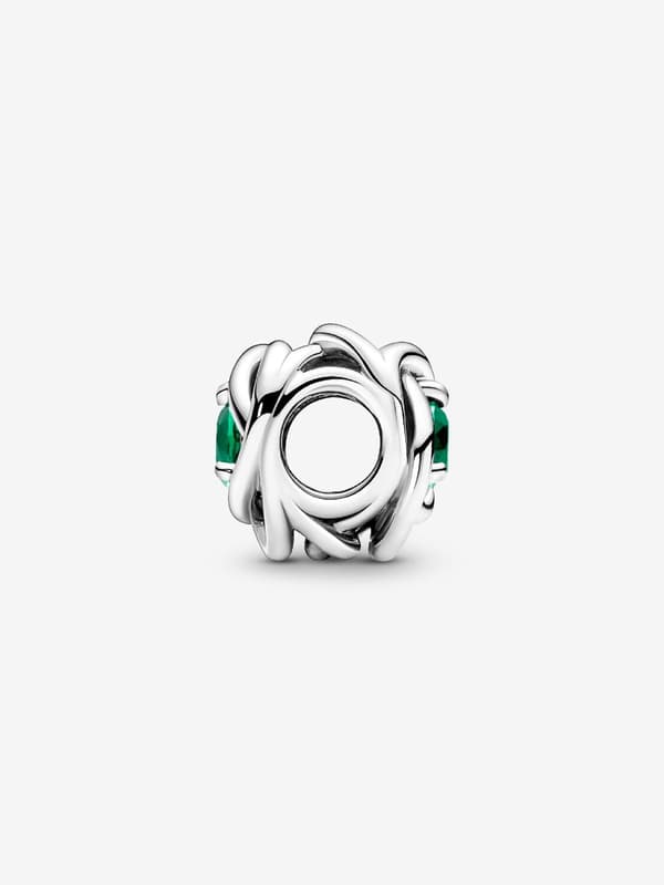 - May Green Eternity Circle Charm - Sterling sølv