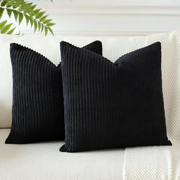Pudebetræk - Sofa- og stuedekorationer - Sort - Sæt med 2 - 40 x 40 cm