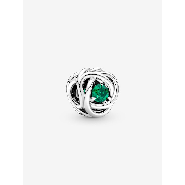- May Green Eternity Circle Charm - Sterlingsilver