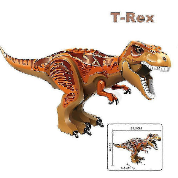 Jurassic T-rex Raptor Modulær Konstruktion Byggeklodser Legetøj til Børn i Alderen 3-12 Orange