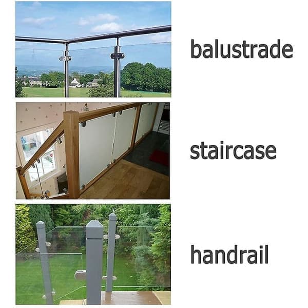Glasklemmer 4 stk. rustfrit stål glasklemmer justerbar glasbeslag flad bagside til balustrade