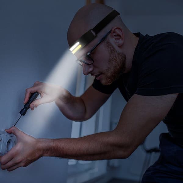 Oppladbar LED-hodelykt, USB-hodelykt, hodelykt for fiske og utendørs løping.