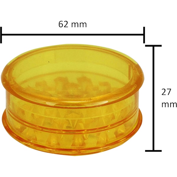 1 stk. Grinder plastik grinders 60 mm, tre dele inklusive opbevaring. Vælg din yndlingsfarve (Gul) Yellow