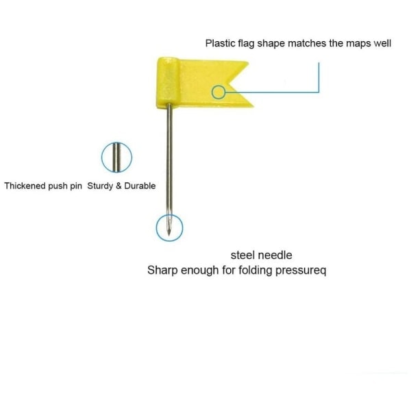 400 stycken färgade resekarta-nålar, flerfärgade dekorativa kartnålar med plast huvud och stålstift för anslagstavla