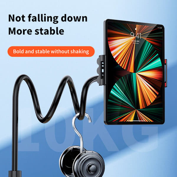 Skrivebord Sengetelefon og Tablet Holder, Sengetelefonholder, Spiralbase (Sort 100CM)