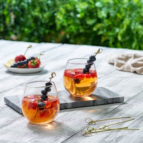 [500 kpl] Bambu solmu tikkuja - 12 cm:n alkupaloille, voileiville ja cocktail-juomille tarkoitettuja vartaita