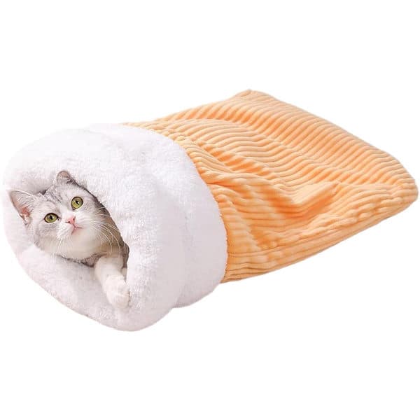 Vintersovepose for katter - Beige - Størrelse M (45 x 35 cm)