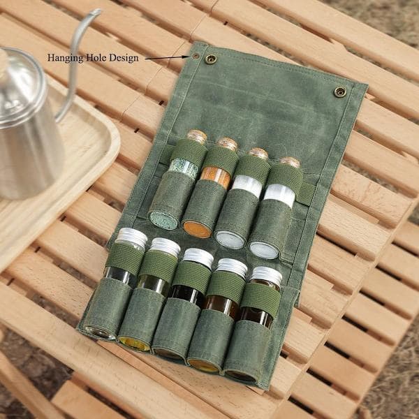 Kryddset, Bärbart Kryddpaket med 9 Minikryddburkar, Set, Lämpligt för Aktiviteter, Grillning, Picknick, Bärbart Kryddset