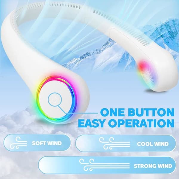 Bærbar ventilator, USB-ventilator, kraftig lydløs ventilator, 4000 mAh batteri 3 hastigheder