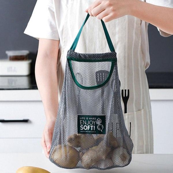 2 delar Grönsaksförvaring Nätpåse Grönsakshängande påse Fruktnätpåse Fruktnätpåsar Väskor