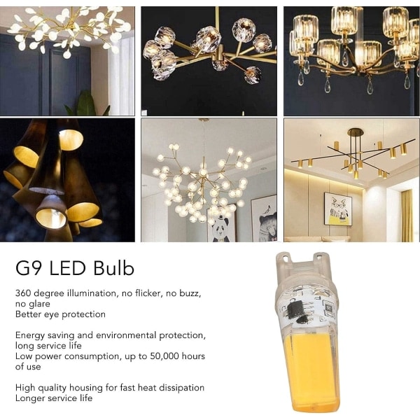 6 stk. 220V 5W G9 LED Pærer Dæmpbare 500LM COB Lampe til Hjemmet