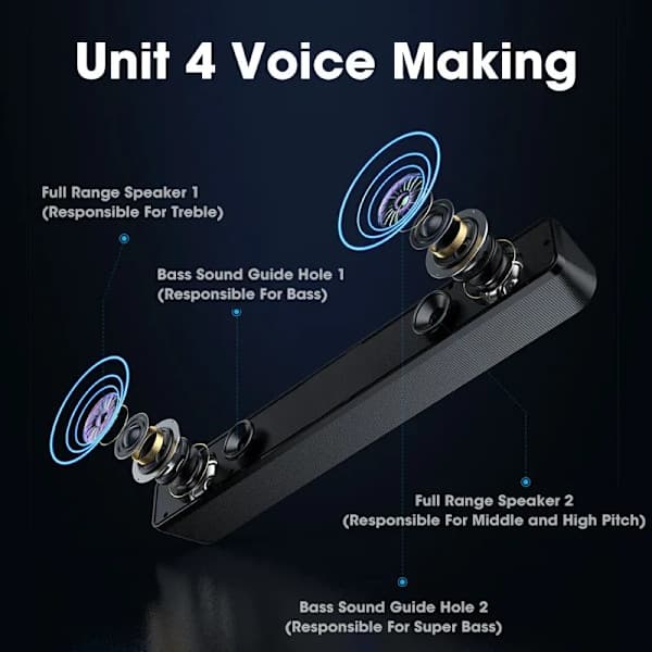 Bluetooth-højttaler Surround Soundbar Computerhøjttaler til TV Soundbar Box